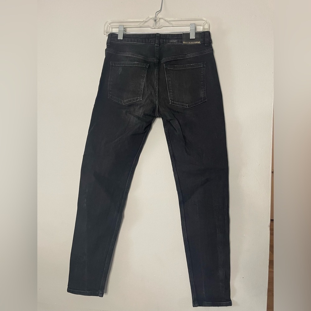 Zara Black Jeans with Purple Floral Design - Picture 4 of 11